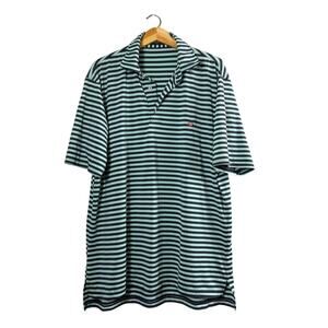 Men's Teal Striped Southern Marsh Polo Shirt L